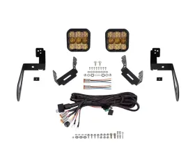 Diode Dynamics SS5 CrossLink Bumper Light Bar Kit Pro Yellow Combo Jeep Wrangler JK 2007-2018