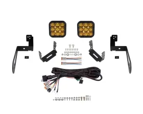 Diode Dynamics SS5 CrossLink Bumper Light Bar Kit Pro Yellow Driving Jeep Wrangler JK 2007-2018