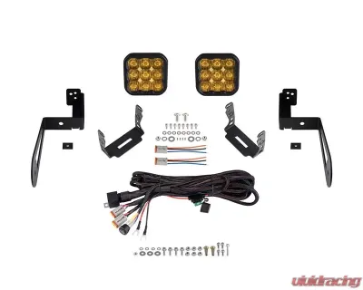 Diode Dynamics SS5 CrossLink Bumper Light Bar Kit Pro Yellow Driving Jeep Wrangler JK 2007-2018 - DD7287