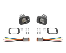Diode Dynamics Stage Series C1R White Flood Flush Mount LED Pod Pair