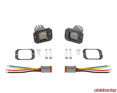 Diode Dynamics Stage Series C1R White Flood Flush Mount LED Pod Pair - DD7427P