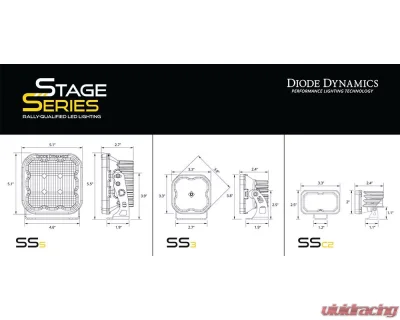 Diode Dynamics Stage Series Ditch Light Kit Yellow Combo Toyota Tundra C2 Sport 2022+ - DD7390