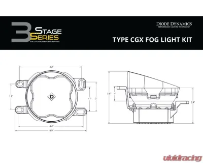 Diode Dynamics ABL White SAE Fog SS3 Max Type CGX Kit - DD7202