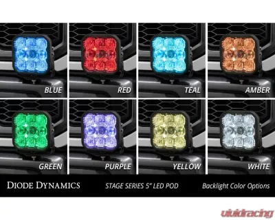 Diode Dynamics Pro White Combo SS5 Bumper LED Pod Light Kit Ford Raptor 2017-2020 - DD7348