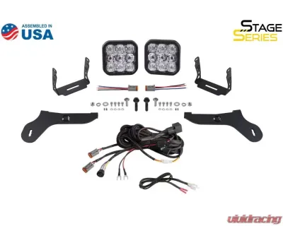 Diode Dynamics Pro White Combo SS5 Bumper LED Pod Light Kit Ford Raptor 2017-2020 - DD7348