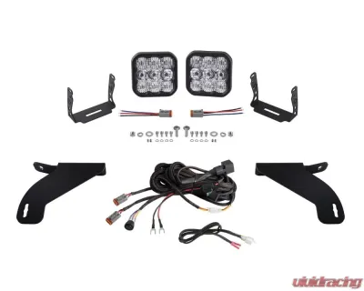 Diode Dynamics Pro White Combo SS5 Bumper LED Pod Light Kit Ford Raptor 2017-2020 - DD7348