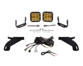 Diode Dynamics Pro Yellow Combo SS5 Bumper LED Pod Light Kit Ford Raptor 2017-2020