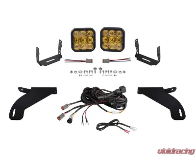 Diode Dynamics Pro Yellow Combo SS5 Bumper LED Pod Light Kit Ford Raptor 2017-2020 - DD7349