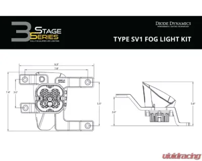 Diode Dynamics SS3 Sport Type SV1 Kit ABL White SAE Fog - DD7110