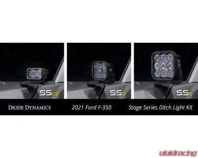Diode Dynamics Stage Series Ditch Light Kit C2 Sport Yellow Combo Ford Super Duty F250 | F350 | F450 | F550 2017-2022 - DD7553