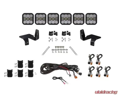 Diode Dynamics SS5 6-Pod CrossLink Grille Lightbar Kit Pro White Combo Ford Super Duty F250 | F350 | F450 | F550 2020-2022 - DD7573