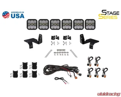 Diode Dynamics SS5 6-Pod CrossLink Grille Lightbar Kit Pro White Combo Ford Super Duty F250 | F350 | F450 | F550 2020-2022 - DD7573