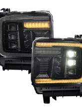 Diode Dynamics Projector Headlights Amber DRL (Pair) GMC Sierra 1500 | 2500 | 3500 2014-2019                                     - FL0023 - Image 2