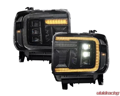 Diode Dynamics Projector Headlights Amber DRL (Pair) GMC Sierra 1500 | 2500 | 3500 2014-2019 - FL0023