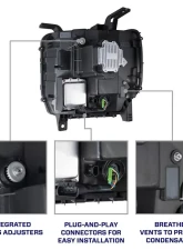 Diode Dynamics Projector Headlights Amber DRL (Pair) GMC Sierra 1500 | 2500 | 3500 2014-2019                                     - FL0023 - Image 3