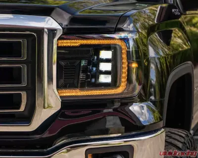 Diode Dynamics Projector Headlights Amber DRL (Pair) GMC Sierra 1500 | 2500 | 3500 2014-2019 - FL0023