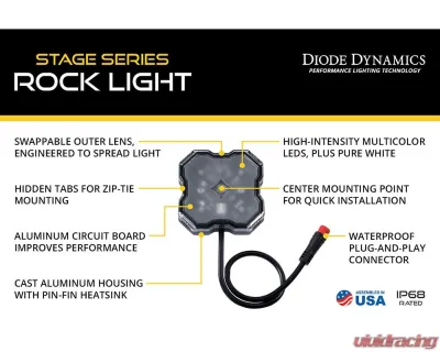 Diode Dynamics Stage Series RGBW LED Rock Light (One) - DD7440
