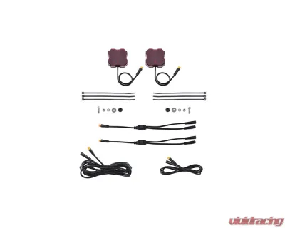 Diode Dynamics 2-Pack Stage Series Single-Color Red LED Rock Light with M8 Connector - DD7458