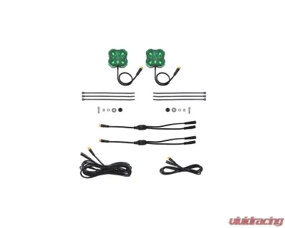 Diode Dynamics 2-Pack Stage Series Single-Color Green LED Rock Light with M8 Connector - DD7459