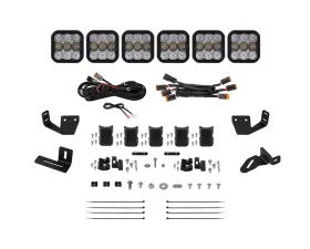Diode Dynamics SS5 6-Pod CrossLink Sport White Combo Lightbar Kit w/ Roof Rack Brackets Prinsu | Sherpa