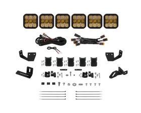 Diode Dynamics SS5 6-Pod CrossLink Sport Yellow Combo Lightbar Kit w/ Roof Rack Brackets Prinsu | Sherpa