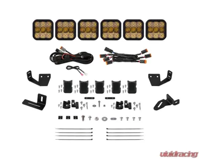 Diode Dynamics SS5 6-Pod CrossLink Sport Yellow Combo Lightbar Kit w/ Roof Rack Brackets Prinsu | Sherpa - DD7817