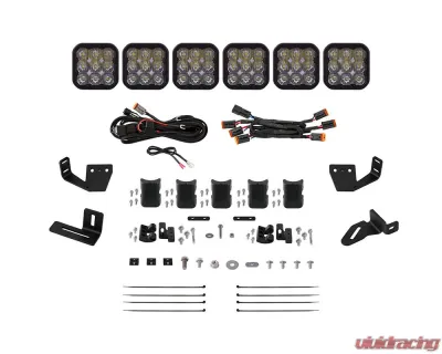 Diode Dynamics SS5 6-Pod CrossLink Sport White Driving Lightbar Kit w/ Roof Rack Brackets Prinsu | Sherpa - DD7818