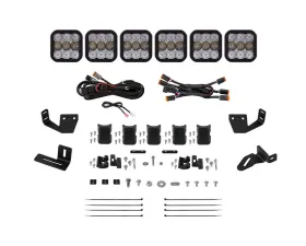 Diode Dynamics SS5 6-Pod CrossLink Pro White Combo Lightbar Kit w/ Roof Rack Brackets Prinsu | Sherpa
