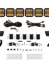Diode Dynamics SS5 6-Pod CrossLink Pro Yellow Combo Lightbar Kit w/ Roof Rack Brackets Prinsu | Sherpa                                     - DD7821 - Image 7