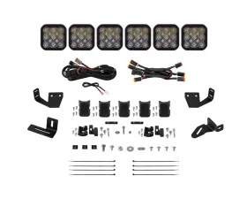 Diode Dynamics SS5 6-Pod CrossLink Pro White Driving Lightbar Kit w/ Roof Rack Brackets Prinsu | Sherpa