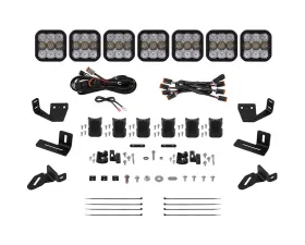 Diode Dynamics SS5 7-Pod CrossLink Sport White Combo Lightbar Kit w/ Roof Rack Brackets Prinsu | Sherpa