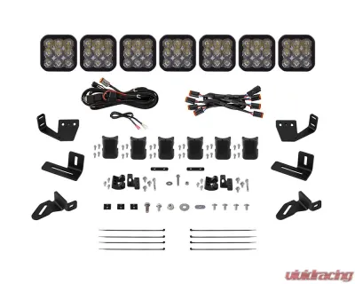 Diode Dynamics SS5 7-Pod CrossLink Sport White Driving Lightbar Kit w/ Roof Rack Brackets Prinsu | Sherpa - DD7826