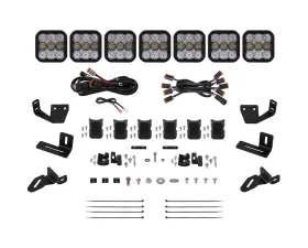 Diode Dynamics SS5 7-Pod CrossLink Pro White Combo Lightbar Kit w/ Roof Rack Brackets Prinsu | Sherpa