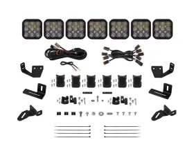 Diode Dynamics SS5 7-Pod CrossLink Pro White Driving Lightbar Kit w/ Roof Rack Brackets Prinsu | Sherpa