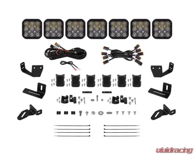 Diode Dynamics SS5 7-Pod CrossLink Pro White Driving Lightbar Kit w/ Roof Rack Brackets Prinsu | Sherpa - DD7830