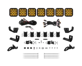 Diode Dynamics SS5 7-Pod CrossLink Pro Yellow Driving Lightbar Kit w/ Roof Rack Brackets Prinsu | Sherpa