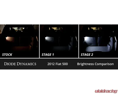 Diode Dynamics Cool White Stage 1 Interior LED Kit Fiat 500 2012-2019 - DD0501