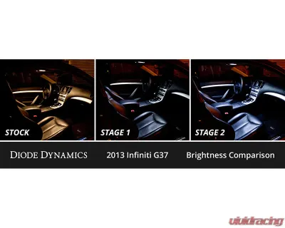 Diode Dynamics Cool White Stage 2 Interior LED Kit Infiniti G37 Coupe | Convertible 2008-2015 - DD0530