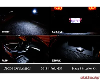 Diode Dynamics Cool White Stage 2 Interior LED Kit Infiniti G37 Coupe | Convertible 2008-2015 - DD0530