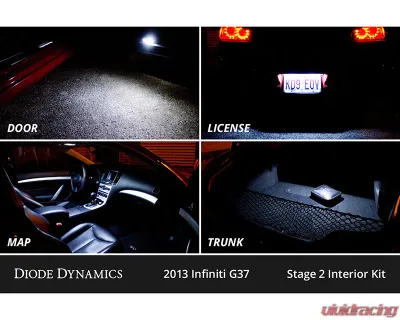 Diode Dynamics Cool White Stage 2 Interior LED Kit Infiniti G37 Coupe | Convertible 2008-2015 - DD0530