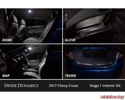 Diode Dynamics Cool White Stage 1 Interior LED Kit Chevrolet Cruze 2011-2015 - DD0555