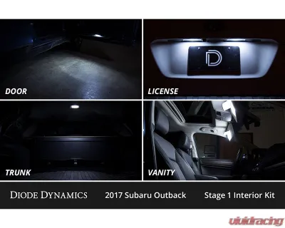 Diode Dynamics Cool White Stage 1 Interior LED Kit Subaru Outback 2015-2019 - DD0607