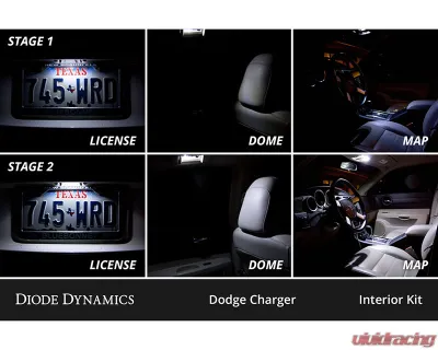 Diode Dynamics Cool White Stage 1 Interior LED Kit Dodge Charger 2006-2010 - DD0627
