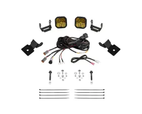 Diode Dynamics Stage Series Sport Yellow Combo SS3 A-Pillar Pod Kit Polaris RZR XP 1000 2014-2018