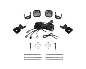 Diode Dynamics Stage Series Pro Yellow Combo SS3 A-Pillar Pod Kit Polaris RZR XP 1000 2014-2018
