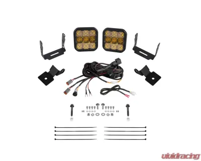 Diode Dynamics Stage Series Sport Yellow Combo SS5 A-Pillar Pod Kit Polaris RZR XP 1000 2014-2018 - DD7851