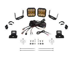 Diode Dynamics Stage Series SS5 Pro Yellow Combo Ditch Light Kit Can-Am Maverick X3 2017-2024