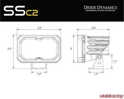 Diode Dynamics Stage Series SSC2 Pro 1.875" Roll Bar Reverse Light Kit - DD7874