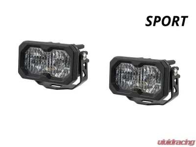 Diode Dynamics C2 2.0 Sport White Flood Standard ABL Pair - DD8095P