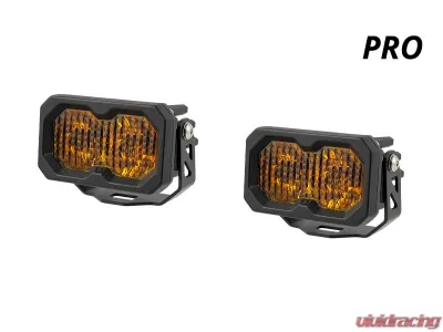 Diode Dynamics C2 2.0 Pro Yellow Flood Standard ABL Pair - DD8109P